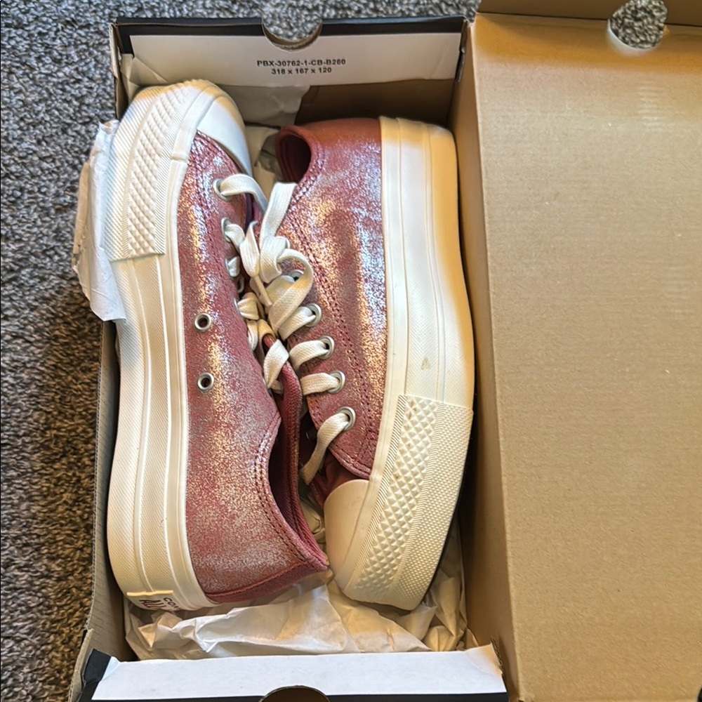 Converse Rose Glitter Platform Sneakers